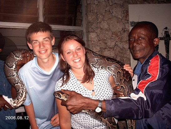 chris, me and a very heavy python