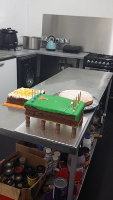 Jack's Snooker Birthday Cake and Daddy's famous Carrot Cake and Victoria Sponge