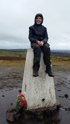 Jack sat on the top of Nicky Nook.