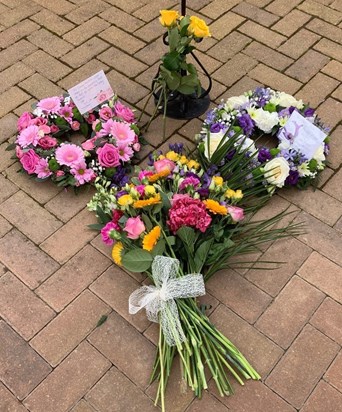 Floral tributes for Joan Blake