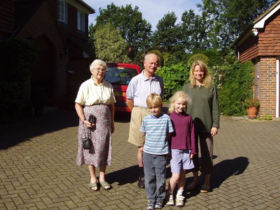 With Frances and three generations of family about 2004 or 2005