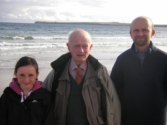 Robin along with his youngest grandchild Joanna and his eldest son Matthew.