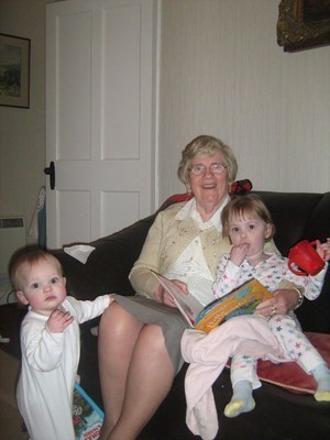 Great Granny reading the bedtime story