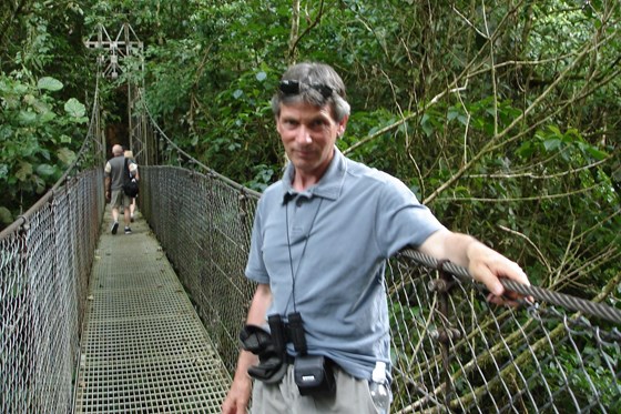 The great explorer on a wire bridge, Costa Rica, 2007