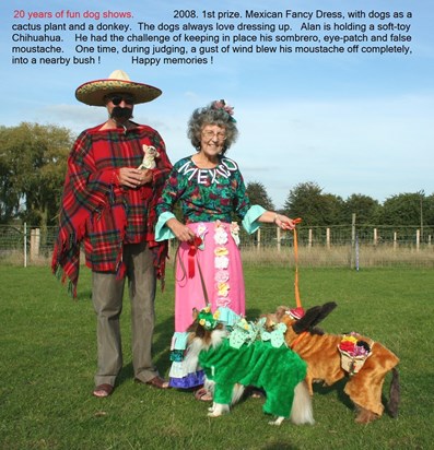 2008   Charity dog show fun. Mexican Fancy dress. 1st place
