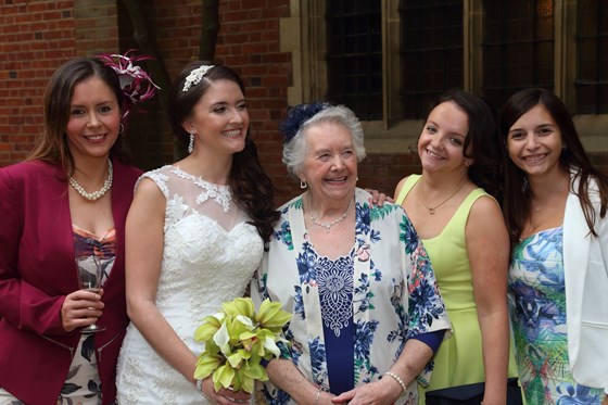 Eileen with her granddaughters, Victoria, Elizabeth, Nicola and Catherine