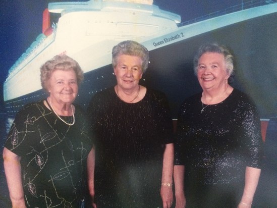 Eileen, Frances and Joyce on their QE2 cruise