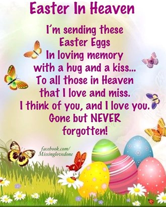 Happy heavenly Easter Brian,  Love you always & forever 💖💙💙💙💖💖 xxxxxx