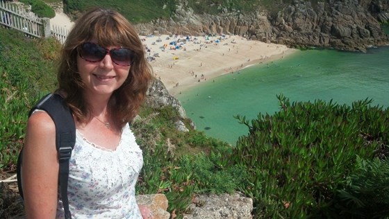 Looking down from the Minack Theatre to the beach
