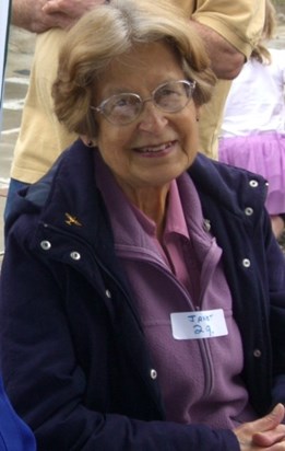 Janet looking serene at Goring Rd street party jpg