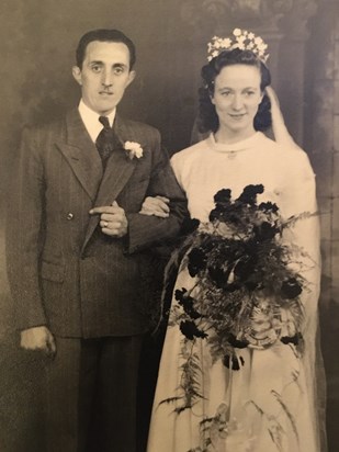 Ron and Dolly’s wedding day, 1949