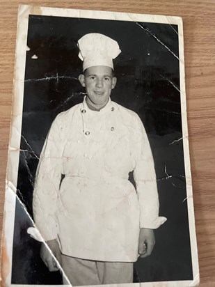 Dad as a chef in the horse guards 