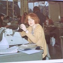 Janice working as a copy typist