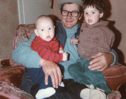 Bill with grandchildren paul and kevin