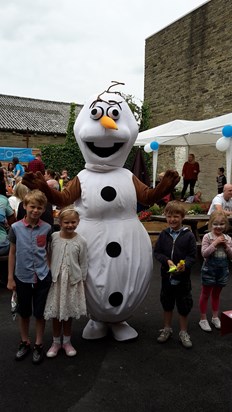 Olaf entertaining the children at the old dolphin charity event