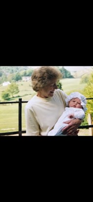 Mum with baby Carla in Lake District 2001