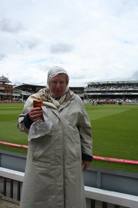 Mum on her annual pilgrimage to Lord's (2008)