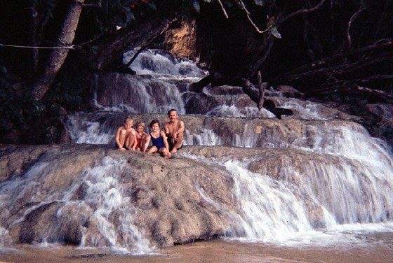 With g'pa at Dunn's River Falls c1967