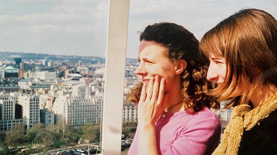 Alison and Becky on the London Eye, 2001