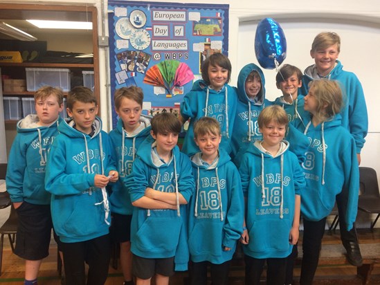 Last day at Primary school in their hoodies 