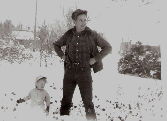 Tracy and Dad in the snow