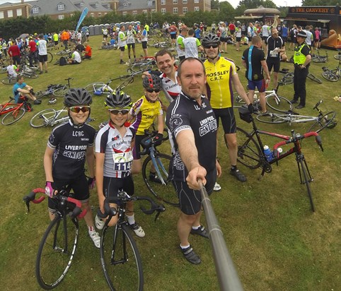 Iestyn, Niamha and Jamie on the L2C ride in July. Great day, fine weather, cherished memories.