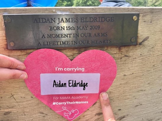 Aidan's memorial bench