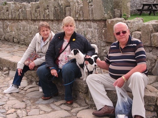 Dad and us in Cornwall