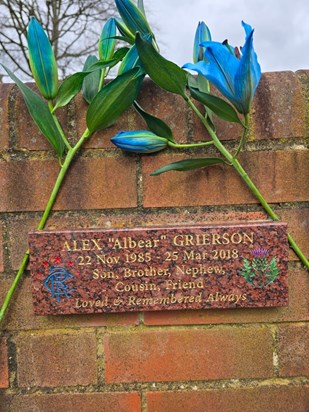 Alex Plaque with Blue Lillies 2024