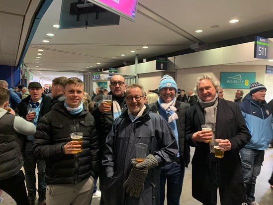 Richard with great friends watching his beloved Manchester City.