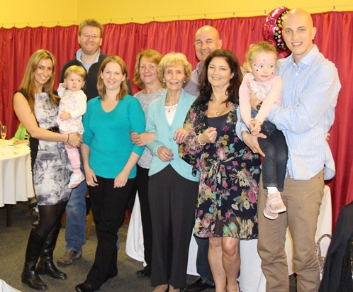 Audrey with her family at her 80th birthday