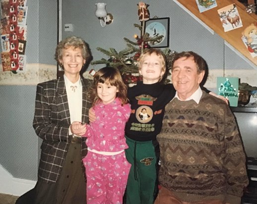 Christmas 1991   Nana Grandad Dan  Sophie (002)