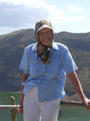 2004 Anne climbed Ta'al volcano in the Philippines. In 2020 the volcano erupted, destroying this location and lake