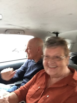 Mum and Mark in a New York cab, Sept 2018.