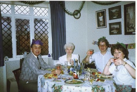 Mum - Sandra on the right with Dad and Nanna & Grandad Brandon, enjoying one of Mums gorgous Dinners
