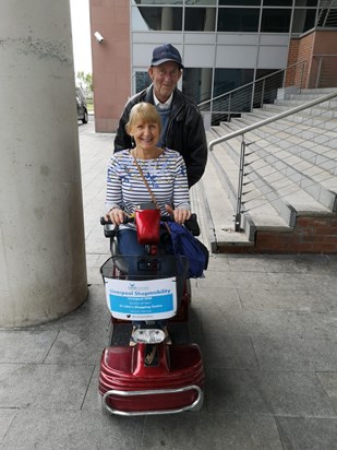 Happy memories of Liverpool - was supposed to be Steve's mobility scooter but Pat pinched it