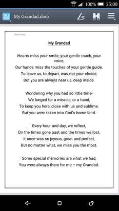 Lovely sonnet  that Reece wrote for his Grandad