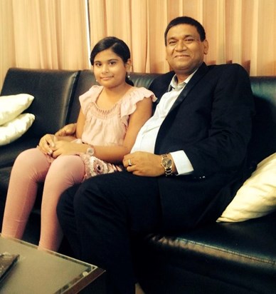 Prabhat with his younger daughter, Tanvi