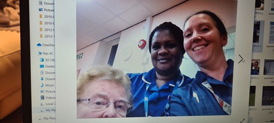 Ann, Gloria and Siobhan.  Night shift in st Helier a@e  2012
