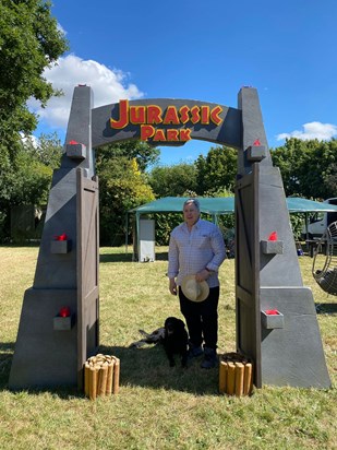 Andrew at Laura's 30th garden birthday party. Andrew loved the shade and the gates made for a great sunshade!