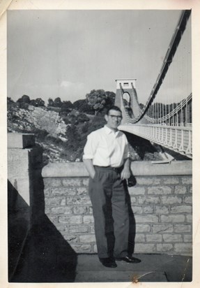 Bob posing by Clifton Suspension Bridge 