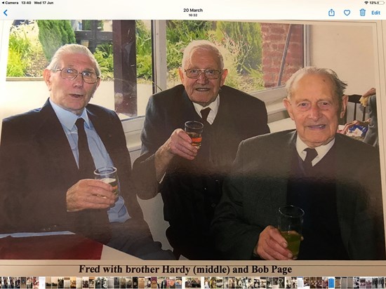 Bob with Hardy and Fred all enjoying a whisky.