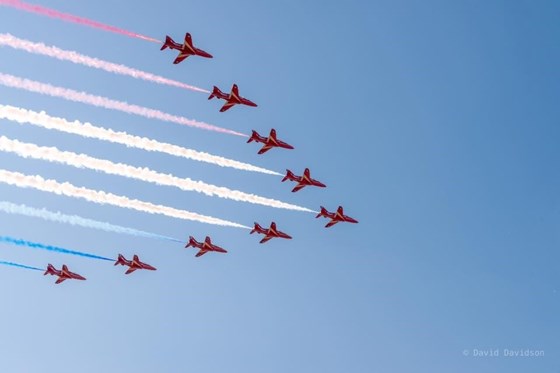Red Arrows over RAF Lossiemouth