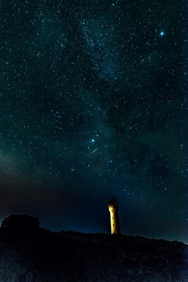 Covesea Lighthouse, The Milky Way ascending, September 2016