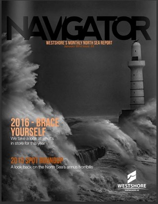 Storm Frank on cover of NAVIGATOR, a Norwegian shipping magazine.
