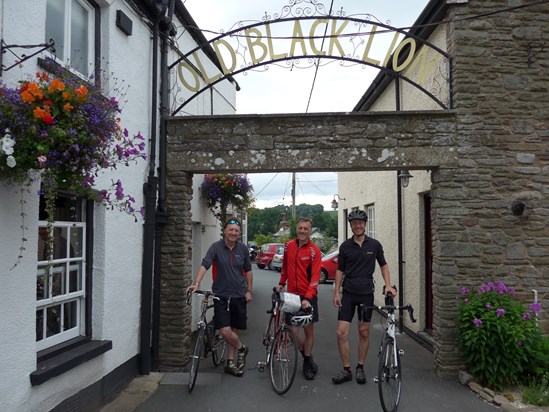 Roger, Steve, Andy, cycling trip to Hay on Wye 2016