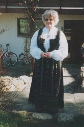 Anne Marie, wearing her Norwegian national costume 1994