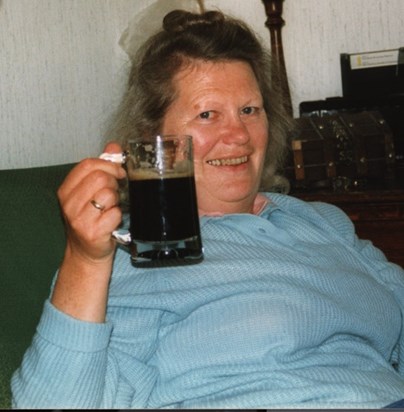 Mum having a drink 1991