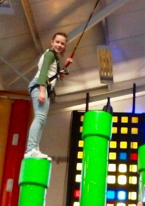 Our adventure loving girl, at clip and climb, so happy!