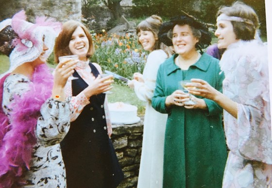 1970 Meryl's Wedding, Blenheim Village, (Jane far right with mother)